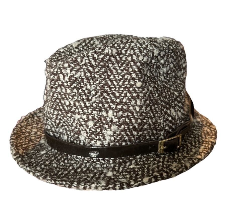 Banana Republic WOOL TWEED FEDORA with belt around the crown size M/L